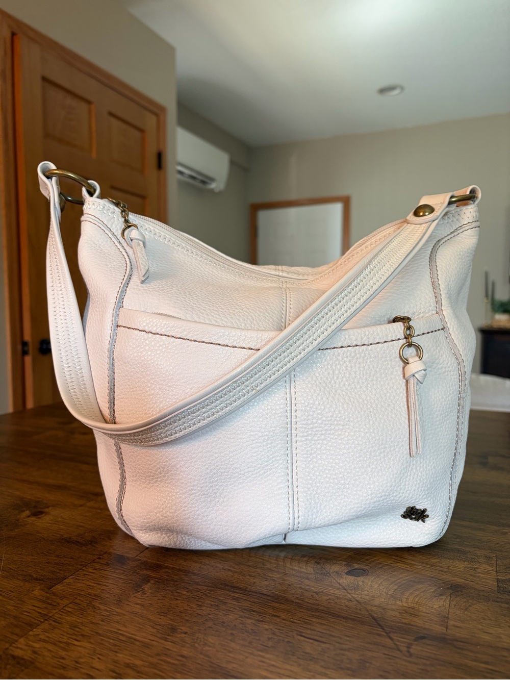 The Sak Cream Leather Shoulder Bag
